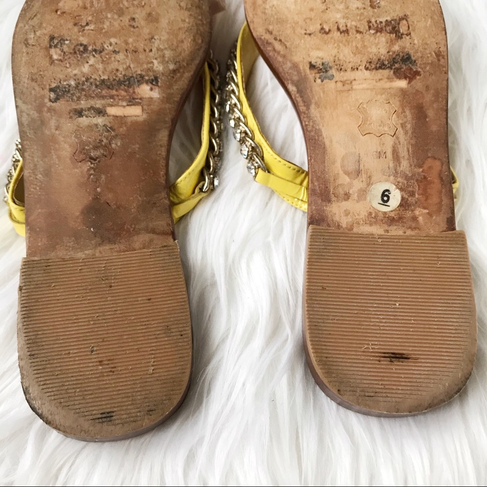 SOLD | Juicy Couture tan/yellow leather sandals - Picture 11 of 16